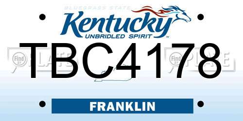 TBC4178 Kentucky License Plate