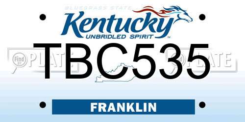TBC535 Kentucky License Plate