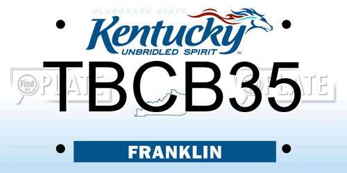TBCB35 Kentucky License Plate