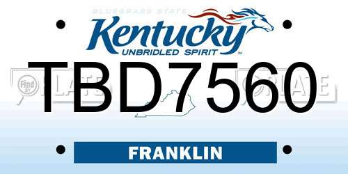 TBD7560 Kentucky License Plate