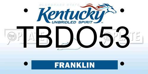 TBDO53 Kentucky License Plate