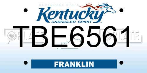 TBE6561 Kentucky License Plate