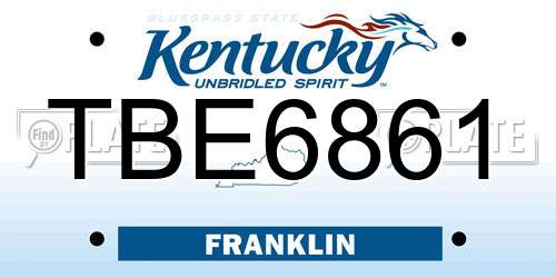 TBE6861 Kentucky License Plate
