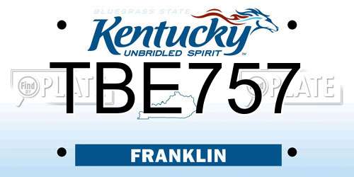 TBE757 Kentucky License Plate