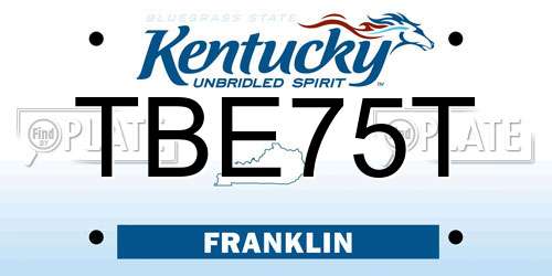 TBE75T Kentucky License Plate