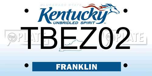 TBEZ02 Kentucky License Plate