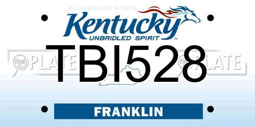 TBI528 Kentucky License Plate