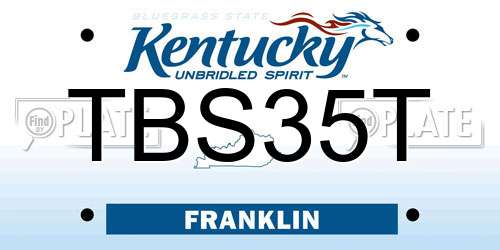 TBS35T Kentucky License Plate