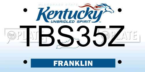 TBS35Z Kentucky License Plate
