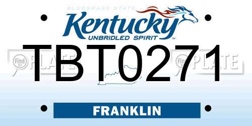 TBT0271 Kentucky License Plate