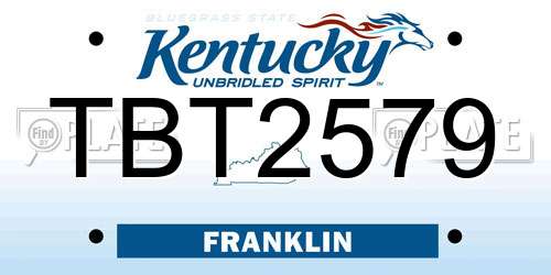 TBT2579 Kentucky License Plate