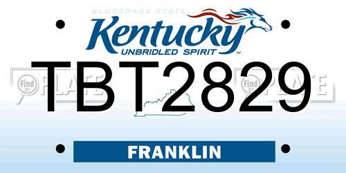 TBT2829 Kentucky License Plate