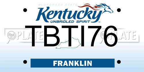 TBTI76 Kentucky License Plate