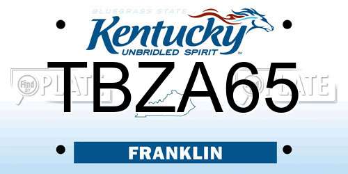 TBZA65 Kentucky License Plate