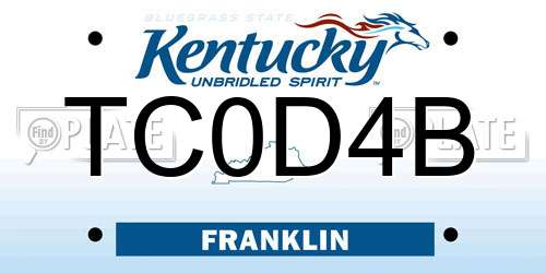 TC0D4B Kentucky License Plate