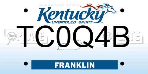 TC0Q4B Kentucky License Plate