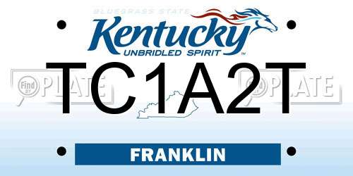 TC1A2T Kentucky License Plate
