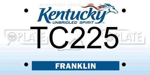 TC225 Kentucky License Plate