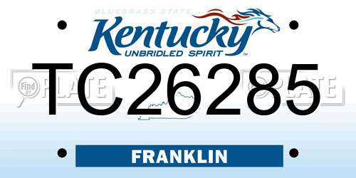 TC26285 Kentucky License Plate