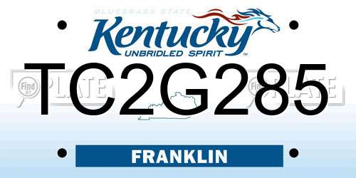 TC2G285 Kentucky License Plate