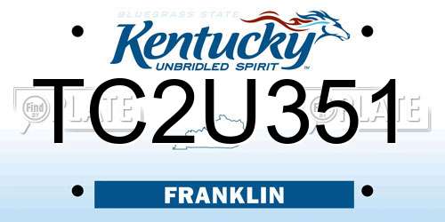 TC2U351 Kentucky License Plate