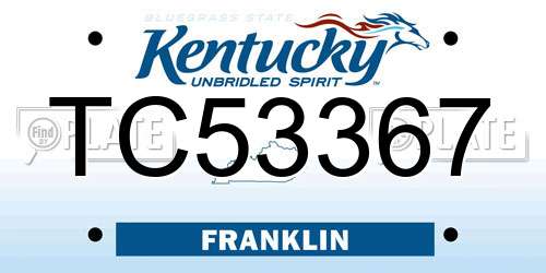 TC53367 Kentucky License Plate