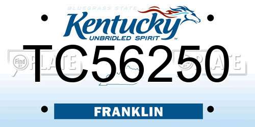 TC56250 Kentucky License Plate