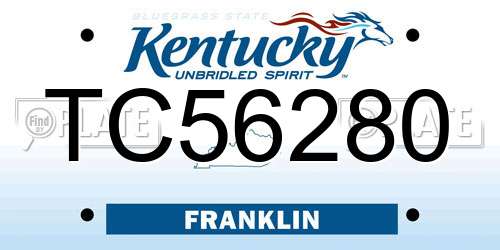 TC56280 Kentucky License Plate
