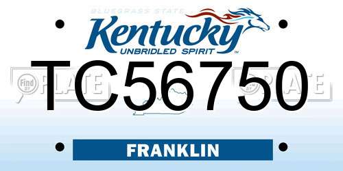 TC56750 Kentucky License Plate