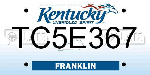 TC5E367 Kentucky License Plate