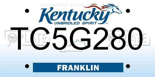 TC5G280 Kentucky License Plate