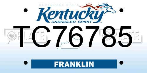 TC76785 Kentucky License Plate