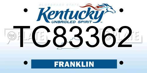 TC83362 Kentucky License Plate