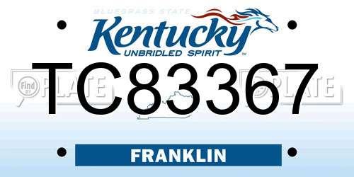 TC83367 Kentucky License Plate