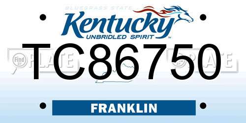 TC86750 Kentucky License Plate