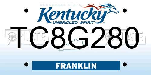 TC8G280 Kentucky License Plate