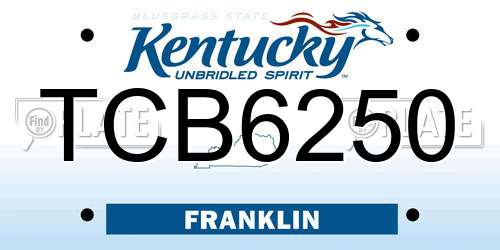TCB6250 Kentucky License Plate