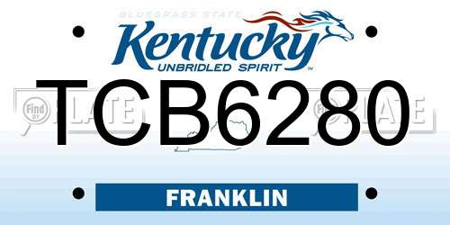 TCB6280 Kentucky License Plate