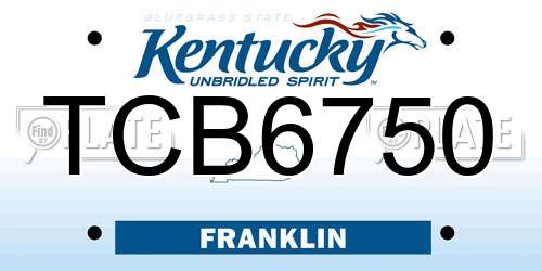 TCB6750 Kentucky License Plate
