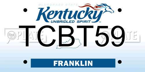 TCBT59 Kentucky License Plate