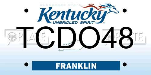 TCDO48 Kentucky License Plate