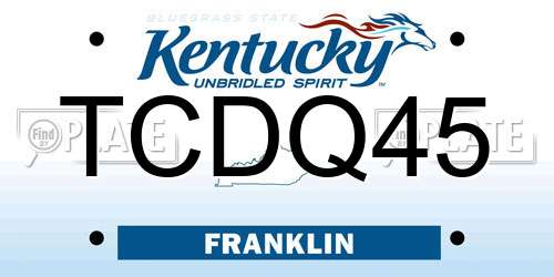 TCDQ45 Kentucky License Plate