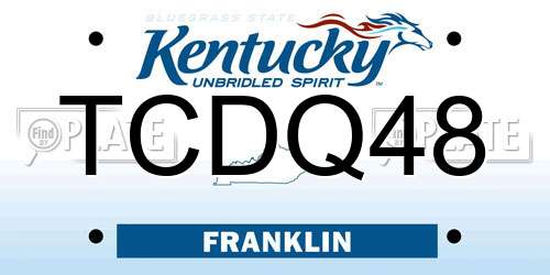 TCDQ48 Kentucky License Plate