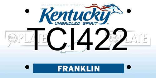 TCI422 Kentucky License Plate