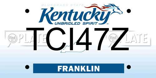 TCI47Z Kentucky License Plate