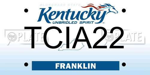 TCIA22 Kentucky License Plate