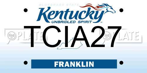 TCIA27 Kentucky License Plate