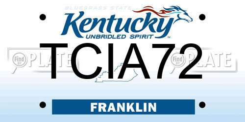 TCIA72 Kentucky License Plate