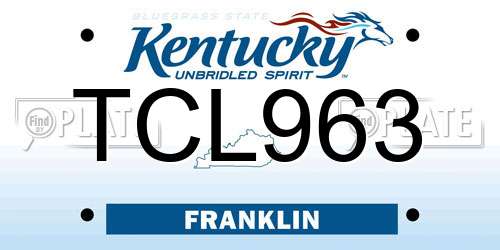 TCL963 Kentucky License Plate