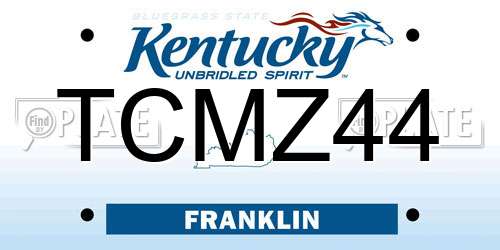 TCMZ44 Kentucky License Plate